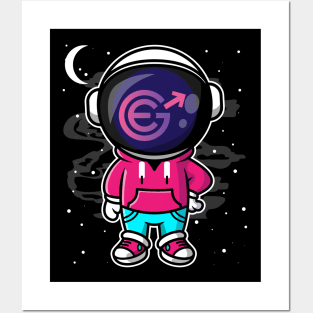 Hiphop Astronaut Evergrow Crypto EGC Coin To The Moon Crypto Token Cryptocurrency Wallet Birthday Gift For Men Women Kids Posters and Art